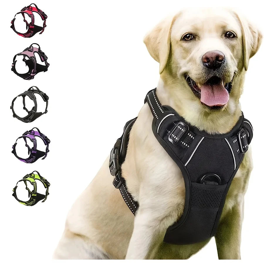 Harnais anti-traction pour chien - Clip frontal réfléchissant, toutes tailles